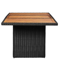 Tavolo da Giardino Nero 200x100x74 cm in Polyrattan