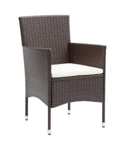 Sedie da Pranzo per Giardino 4 pz in Polyrattan Marrone