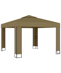 Gazebo con Tetto Doppio 3x3x2,7 m Grigio Talpa 180 g/m