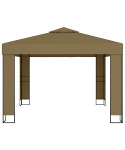 Gazebo con Tetto Doppio 3x3x2,7 m Grigio Talpa 180 g/m