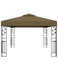 Gazebo con Tetto Doppio 3x4 m Grigio Talpa 180 g/m