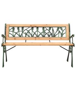 Panchina da Giardino 122 cm in Ghisa e Legno Massello di Abete 312031