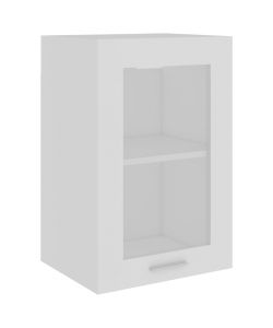 Armadio Sospeso con Vetro Bianco 40x31x60 cm Legno Multistrato