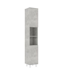 Armadio da Bagno Grigio Cemento 30x30x179 cm in Truciolato