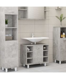 Armadio da Bagno Grigio Cemento 60x32x53,5 cm in Truciolato