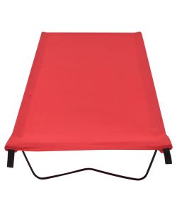 Lettino da Campeggio 180x60x19cm Tessuto Oxford e Acciaio Rosso