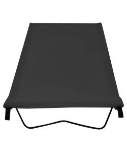 Lettini Campeggio 2 pz 180x60x19 cm Tessuto Oxford Acciaio Nero