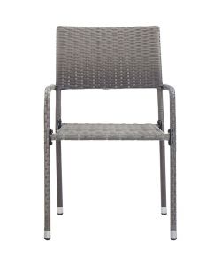 Sedie da Pranzo da Esterni 4 pz in Polyrattan Antracite