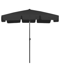 Ombrellone da Spiaggia Nero 200x125 cm