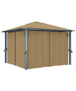 Gazebo con Tenda 300x300 cm Grigio Talpa in Alluminio