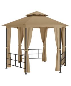 Gazebo con Pareti Laterali 3,1x2,7 m Tortora