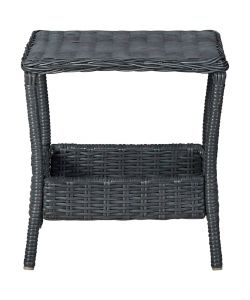 Tavolo da Giardino Grigio Scuro 45x45x46,5 cm in Polyrattan