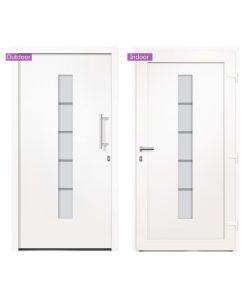 Porta d'Ingresso in Alluminio e PVC Bianco 100x210 cm 3056807