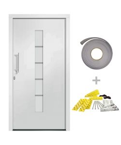 Porta d'Ingresso in Alluminio e PVC Bianco 100x200 cm 3056809