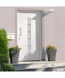 Porta d'Ingresso in Alluminio e PVC Bianco 100x210 cm 3056810