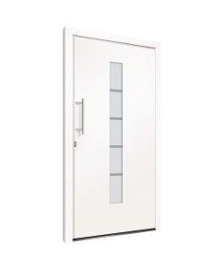 Porta d'Ingresso in Alluminio e PVC Bianco 100x210 cm 3056810