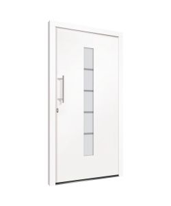 Porta d'Ingresso in Alluminio e PVC Bianco 110x210 cm 3056811