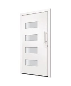 Porta d'Ingresso in Alluminio e PVC Bianco 110x210 cm 3056820