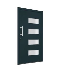 Porta d'Ingresso in Alluminio e PVC Antracite 100x200 cm 3056827