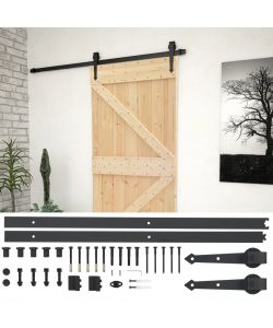 Porta Scorrevole con Set Hardware 80x210 cm in Legno di Pino 3057485