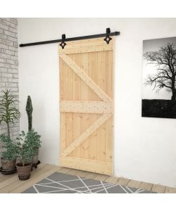 Porta Scorrevole con Set Hardware 80x210 cm in Legno di Pino 3057487