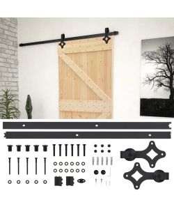 Porta Scorrevole con Set Hardware 80x210 cm in Legno di Pino 3057487