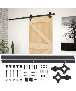 Porta Scorrevole con Set Hardware 80x210 cm in Legno di Pino 3057488