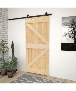 Porta Scorrevole con Set Hardware 80x210 cm in Legno di Pino 3057489