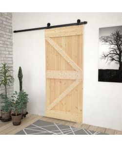 Porta Scorrevole con Set Hardware 80x210 cm in Legno di Pino 3057490