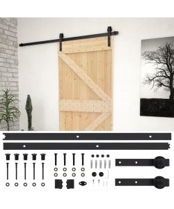 Porta Scorrevole con Set Hardware 80x210 cm in Legno di Pino