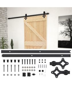 Porta Scorrevole con Set Hardware 90x210 cm in Legno di Pino 3057495