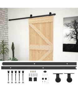 Porta Scorrevole con Set Hardware 90x210 cm in Legno di Pino 3057498