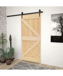 Porta Scorrevole con Set Hardware 100x210 cm in Legno di Pino 3057501