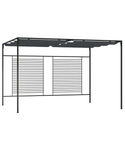 Gazebo con Tetto Retrattile 4x3x2,3 m Antracite 180 g/m