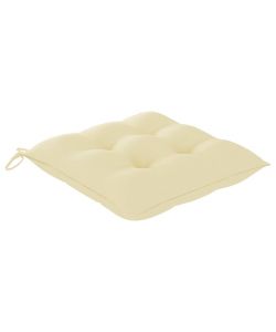 Cuscini per Sedie 4 pz Bianco Crema 50x50x7 cm in Tessuto