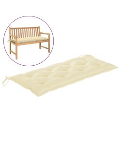 Cuscino per Panca da Giardino Bianco Crema 120x50x7 cm Tessuto