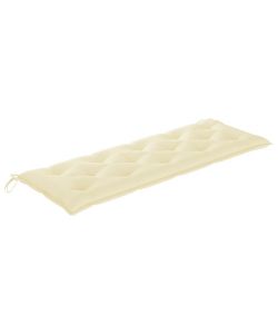 Cuscino per Panca da Giardino Bianco Crema 150x50x7 cm Tessuto