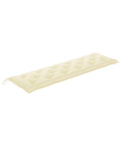 Cuscino Per Panca Da Giardino Bianco Crema 180x50x7 Cm Tessuto