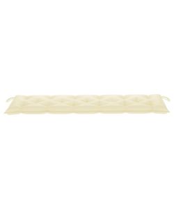 Cuscino per Panca da Giardino Bianco Crema 180x50x7 cm Tessuto
