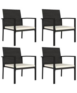 Sedie da Pranzo per Giardino 4 pz in Polyrattan Nero 315111