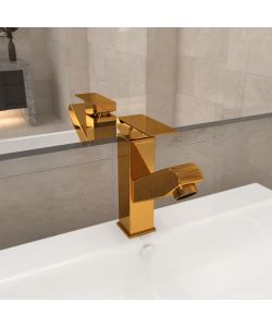 Rubinetto Lavabo da Bagno Funzione Estraibile Oro 157x172 mm