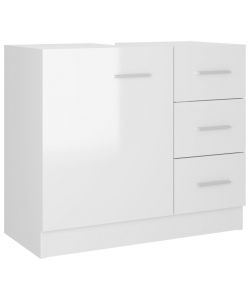 Mobile Sottolavabo Bianco Lucido 63x30x54 cm in Truciolato