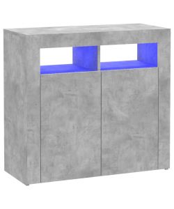 Credenza con Luci LED Grigio Cemento 80x35x75 cm