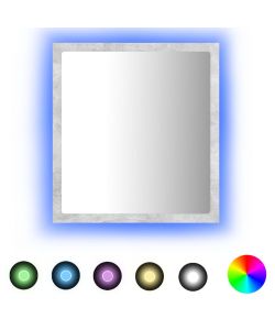 Specchio da Bagno a LED Grigio 40x8,5x37 cm in Acrilico