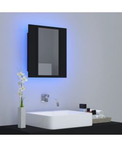 Armadietto a Specchio con Luci LED Nero 40x12x45 cm in Acrilico