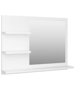 Specchio da Bagno Bianco 60x10,5x45 cm in Legno Multistrato