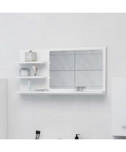 Specchio da Bagno Bianco 90x10,5x45 cm in Truciolato