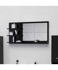 Specchio da Bagno Nero 90x10,5x45 cm in Truciolato