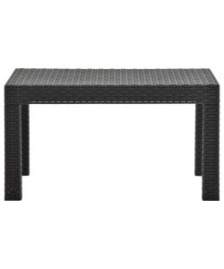 Tavolo da Giardino Antracite 58x58x41 cm in Rattan PP