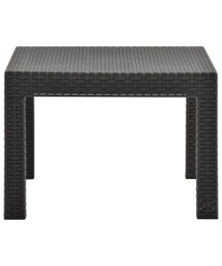 Tavolo da Giardino Antracite 58x58x41 cm in Rattan PP